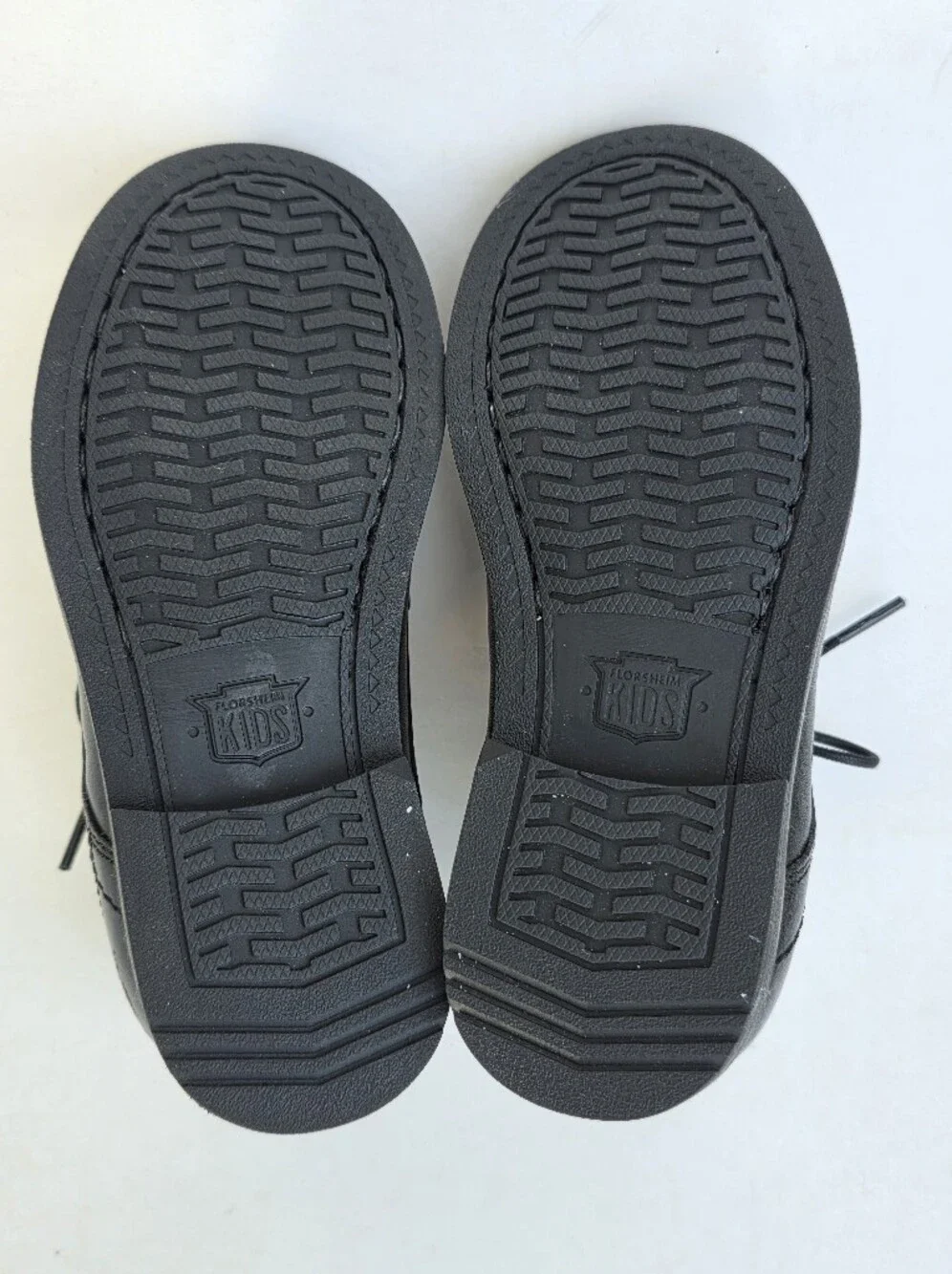 10.5M Florsheim Kids Boys Black Leather Oxford Dress Shoes Memory Foam NEW